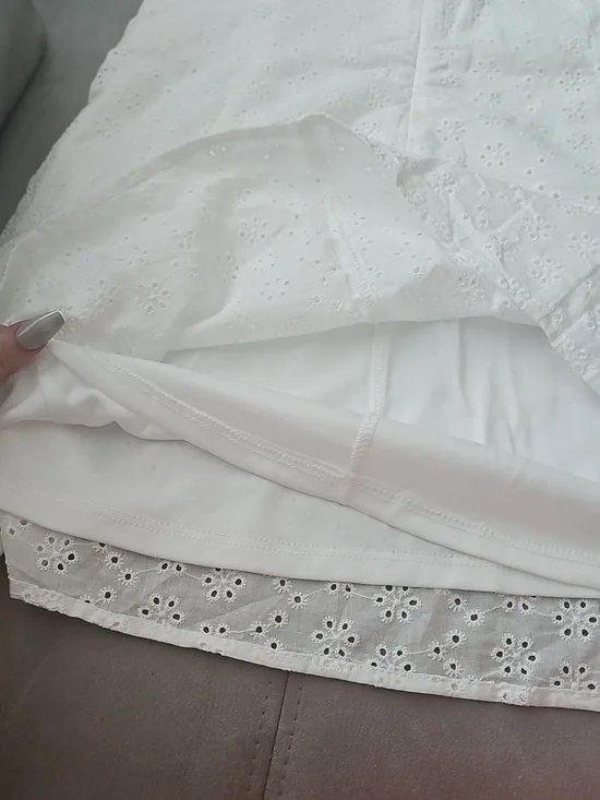 NWT Francescas White Eyelet Mini Dress with Black Bow - Picture 8 of 9